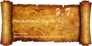 Heckenast Teréz névjegykártya